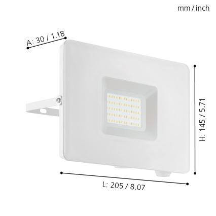 Eglo 33155 - LED-valonheitin FAEDO 3 LED/50W/230V IP65