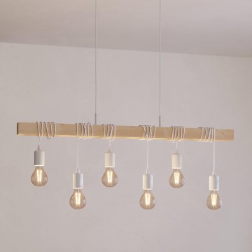 Eglo 33165 - Kattokruunu narulla TOWNSHEND 6xE27/60W/230V