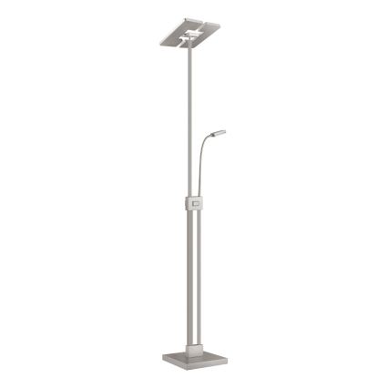 Eglo 33182 - Himmennettävä LED-lattiavalaisin SOLANO 1xLED/26W/230V +1xLED/3,2W 3000K mattakromi