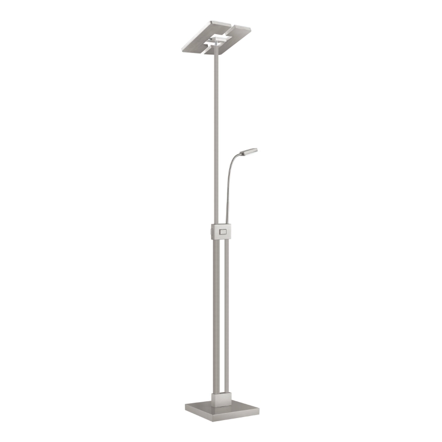 Eglo 33182 - Himmennettävä LED-lattiavalaisin SOLANO 1xLED/26W/230V +1xLED/3,2W 3000K mattakromi