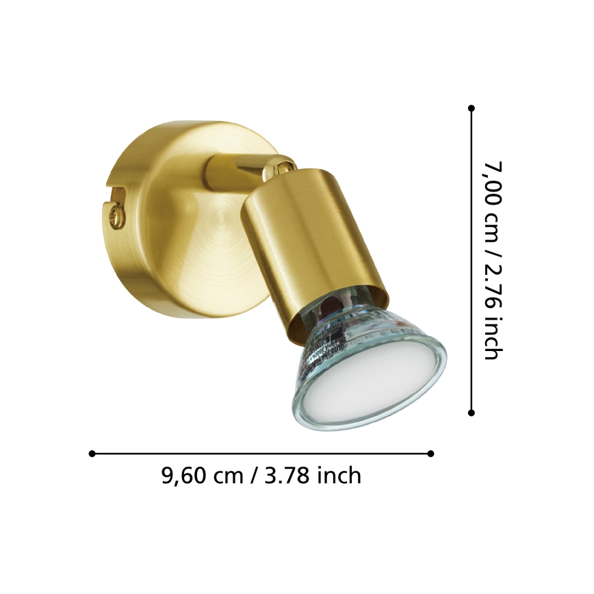 Eglo - LED-seinävalaisin 1xGU10/2,8W/230V 3000K kulta