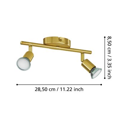 Eglo - LED-kohdevalaisin 2xGU10/2,8W/230V 3000K kulta