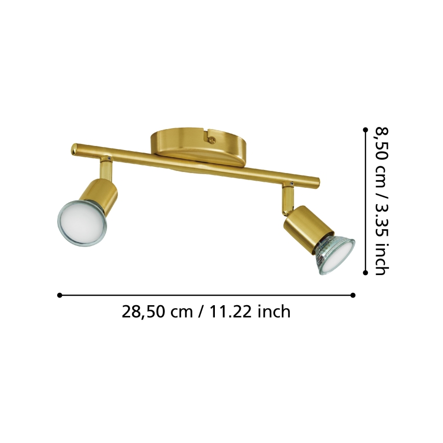 Eglo - LED-kohdevalaisin 2xGU10/2,8W/230V 3000K kulta