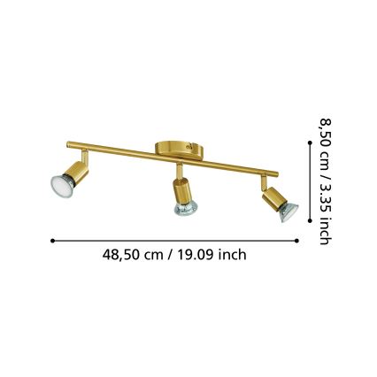 Eglo - LED-kohdevalaisin 3xGU10/2,8W/230V 3000K kulta