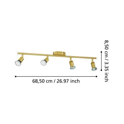 Eglo - LED-kohdevalaisin 4xGU10/2,8W/230V 3000K kulta