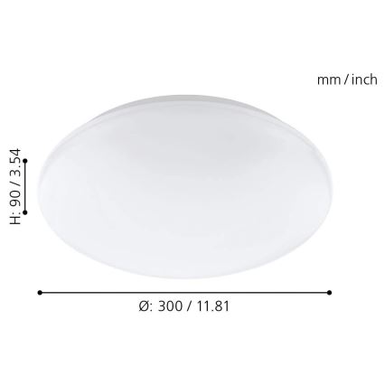 Eglo 33219 - LED RGBW himmennettävä kattovalaisin GIRON-C, LED 17W, 230V, halkaisija 30 cm, valkoinen