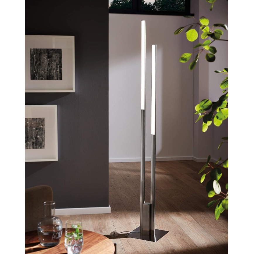 Eglo 33323 - LED RGBW Himmennettävä lattiavalaisin FRAIOLI-C 2xLED/17W/230V 2700-6500K mattakromi