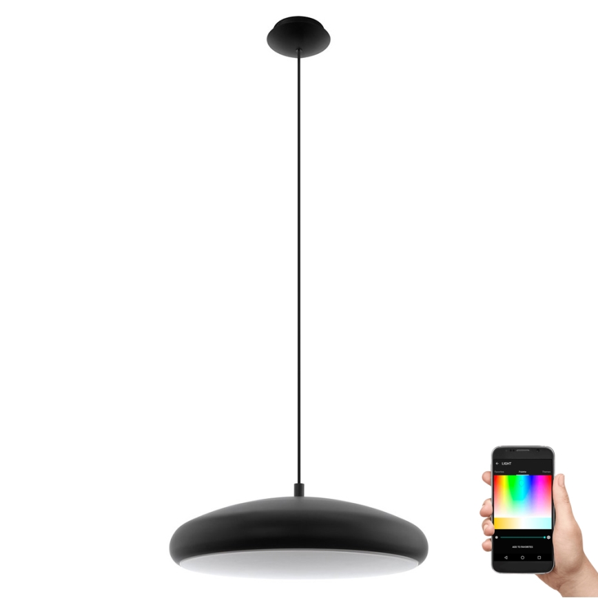 Eglo 33328 - LED RGBW Himmennettävä kattokruunu johdossa RIODEVA-C LED/27W/230V 2700-6500K musta