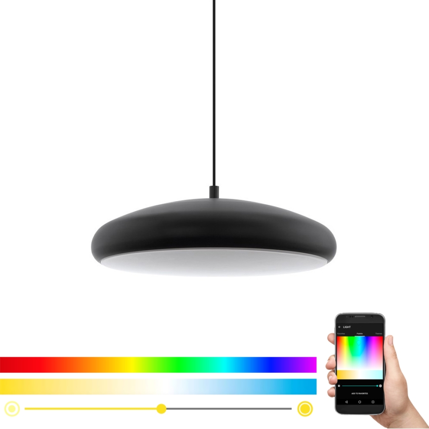 Eglo 33328 - LED RGBW Himmennettävä kattokruunu johdossa RIODEVA-C LED/27W/230V 2700-6500K musta