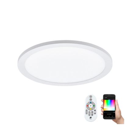 Eglo 33341 - himmennettävä LED RGBW -kattovalaisin SARSINA-C, LED/16W/230V, 2700–6500K, halkaisija 30 cm + kauko-ohjain