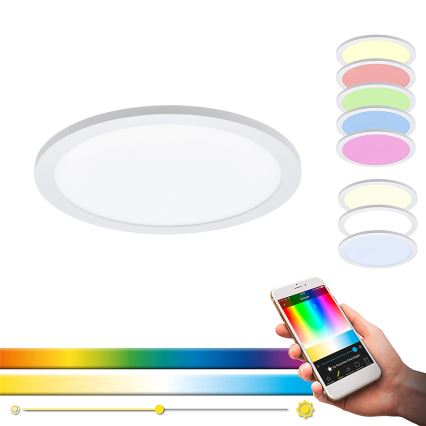 Eglo 33341 - himmennettävä LED RGBW -kattovalaisin SARSINA-C, LED/16W/230V, 2700–6500K, halkaisija 30 cm + kauko-ohjain