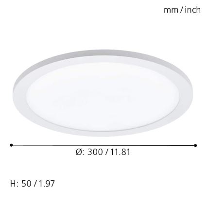 Eglo 33341 - himmennettävä LED RGBW -kattovalaisin SARSINA-C, LED/16W/230V, 2700–6500K, halkaisija 30 cm + kauko-ohjain