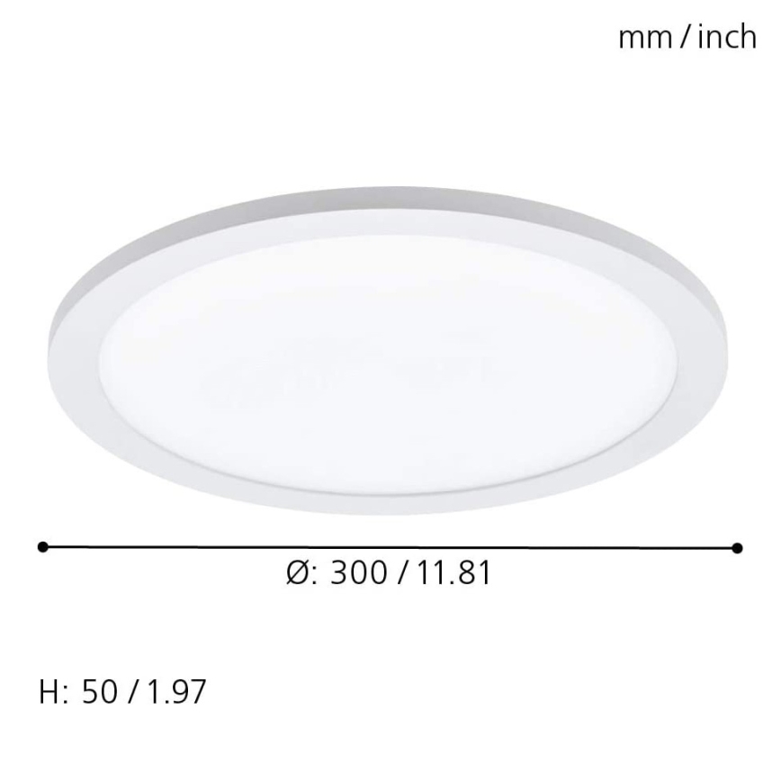 Eglo 33341 - himmennettävä LED RGBW -kattovalaisin SARSINA-C, LED/16W/230V, 2700–6500K, halkaisija 30 cm + kauko-ohjain