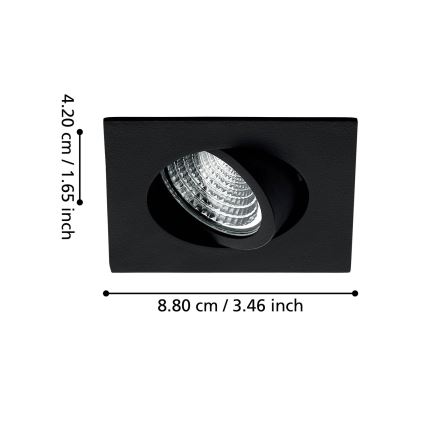 Eglo - LED Himmennettävä upotettava valo/6W/230V musta