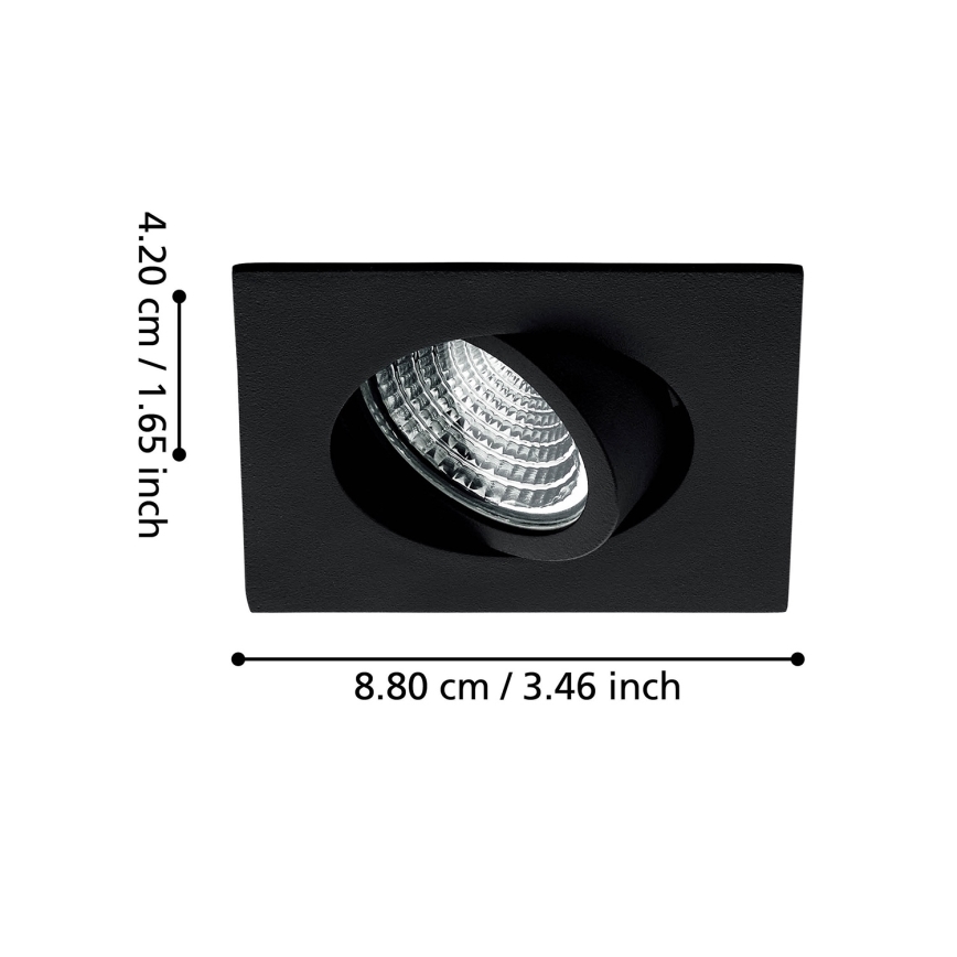 Eglo - LED Himmennettävä upotettava valo/6W/230V musta