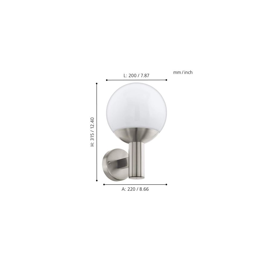 Eglo 33564 - LED-ulkovalaisin NISIA-C LED/9W/230V IP44