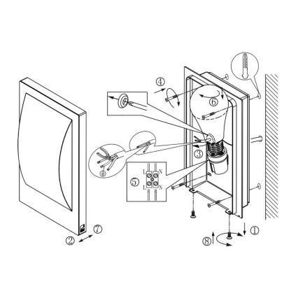 Eglo 33569 - LED-ulkovalaisin VERRES-C LED/9W/230V IP44 mattakromi