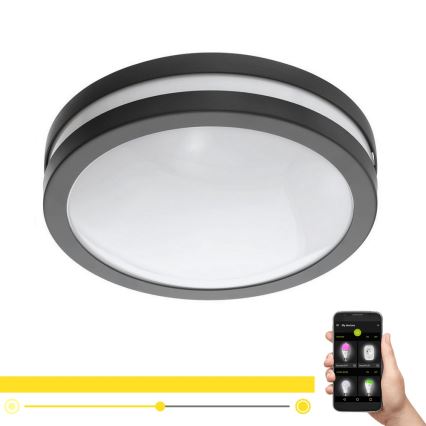Eglo 33571 - LED himmennettävä kylpyhuonevalaisin LOCANA-C LED/14W/230V IP44 musta