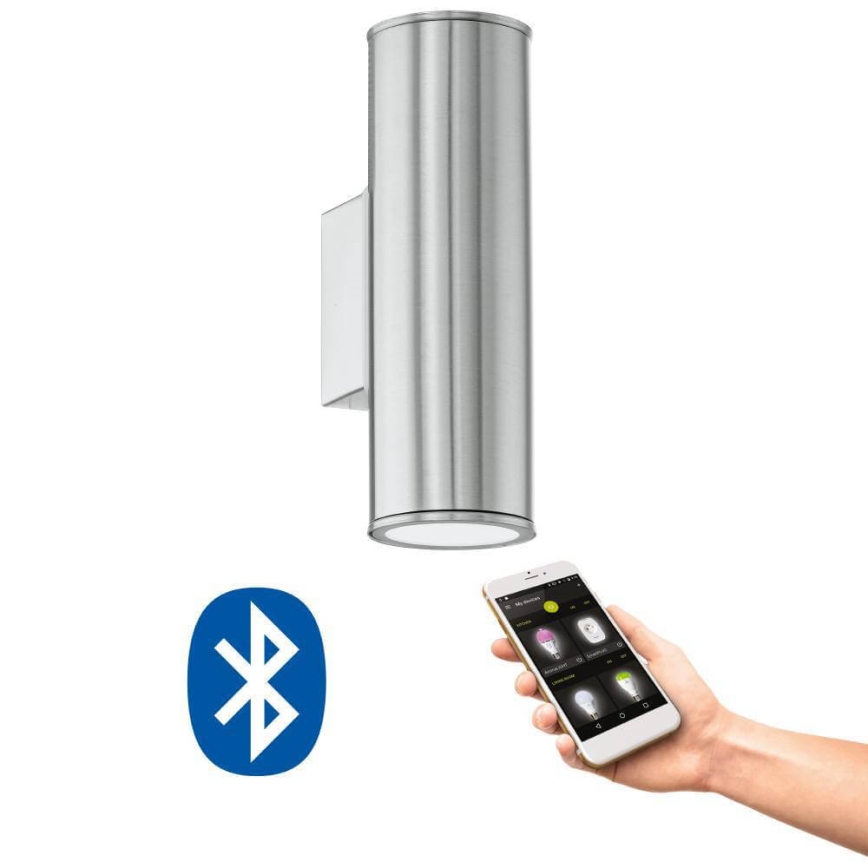 Eglo 33582 - LED RGBW Himmennettävä ulko wall valaistus RIGA 2xGU10/5W/230V IP44