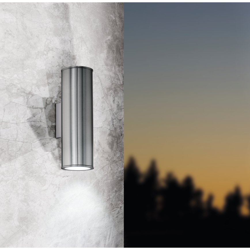 Eglo 33582 - LED RGBW Himmennettävä ulko wall valaistus RIGA 2xGU10/5W/230V IP44