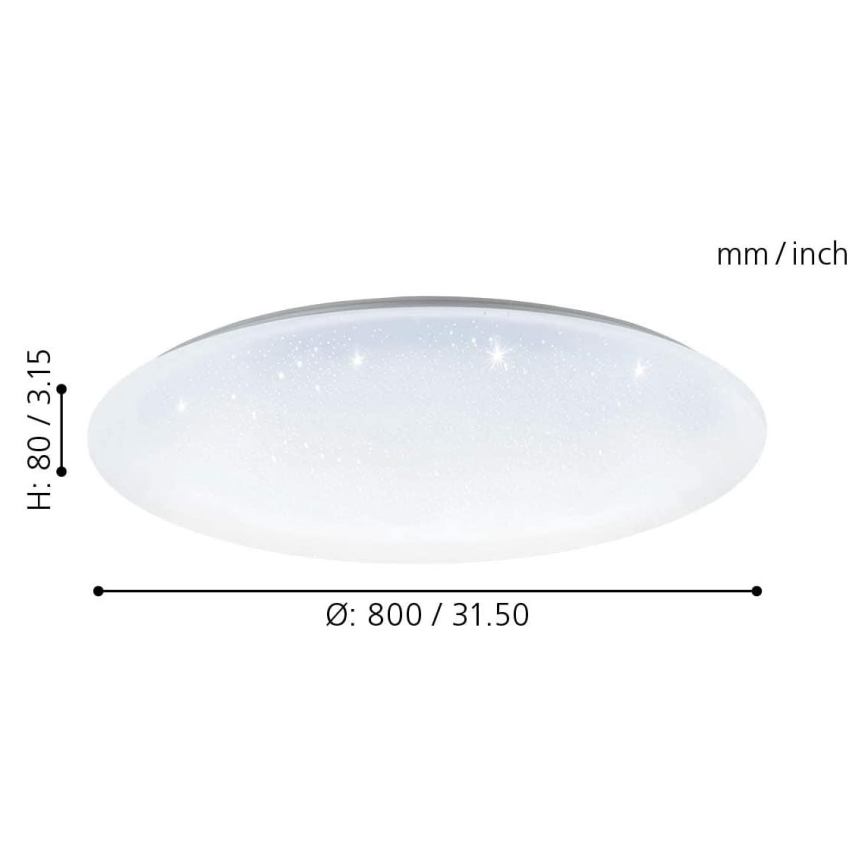 Eglo 33669 - LED RGBW Himmennettävä kattovalo TOTARI-C LED/43W/230V 2700-6500K valkoinen + kauko-ohjaus