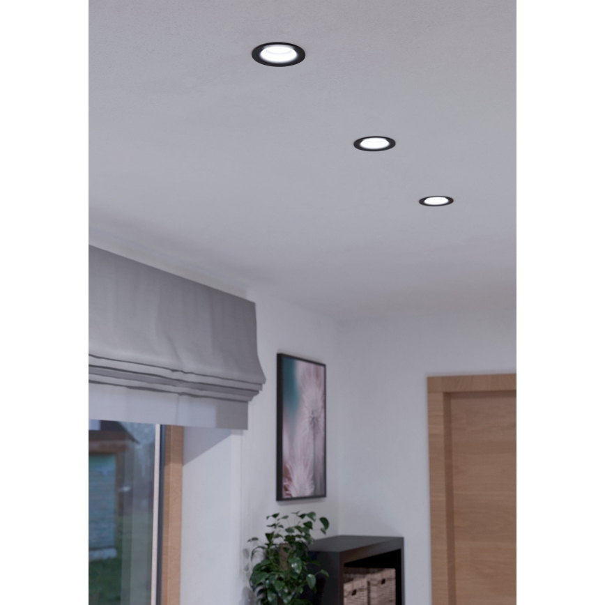 Eglo - LED Himmennettävä upotettava valo/6W/230V musta