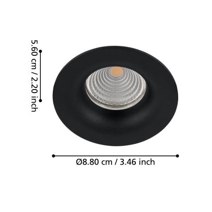 Eglo - LED Himmennettävä upotettava valo/6W/230V musta