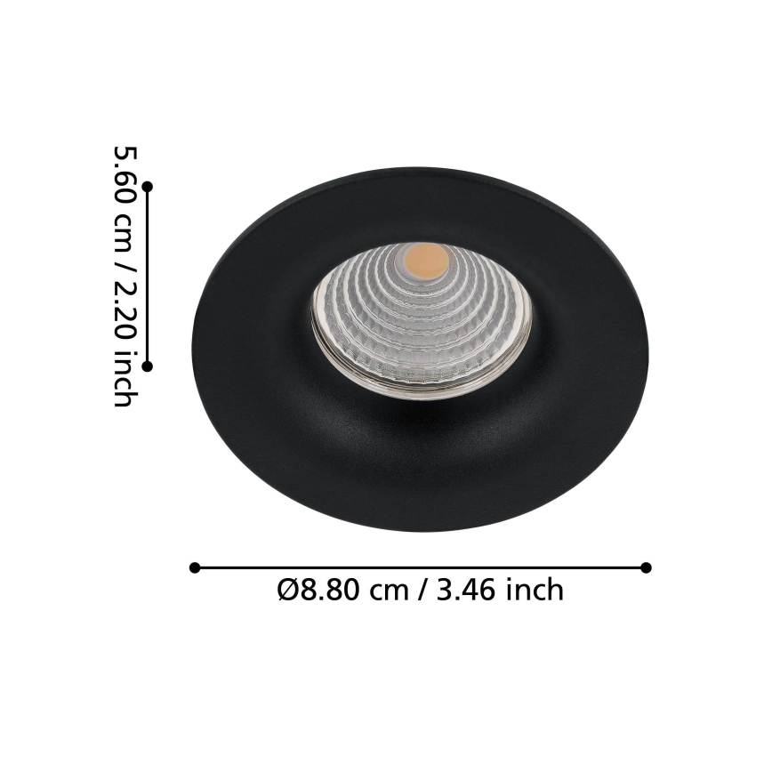 Eglo - LED Himmennettävä upotettava valo/6W/230V musta