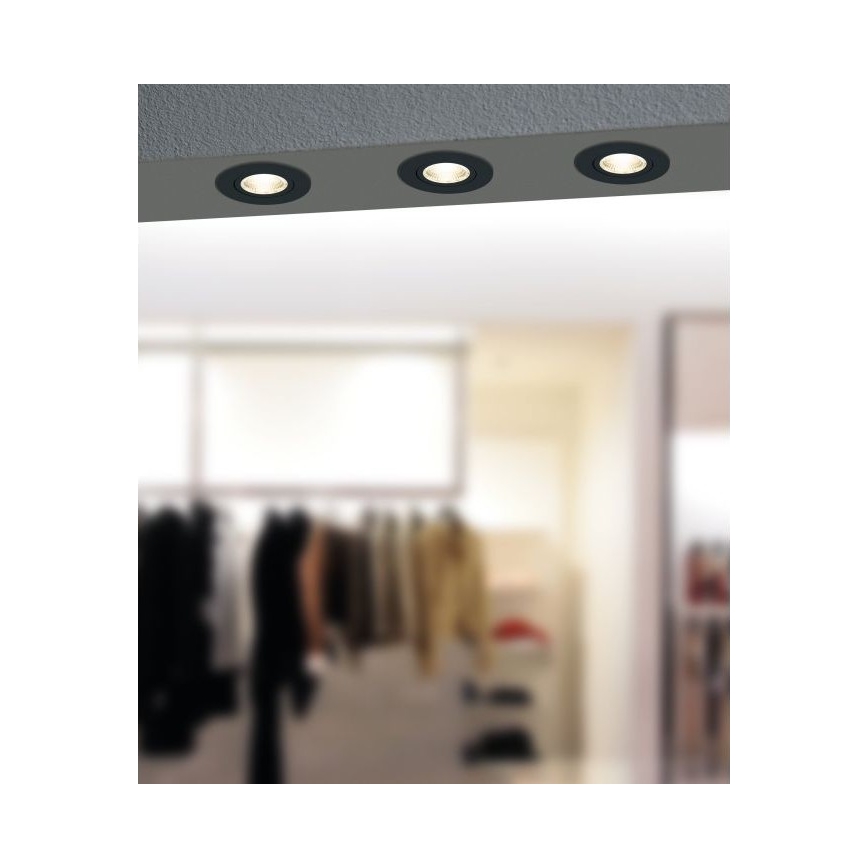 Eglo - LED Himmennettävä upotettava valo/6W/230V musta