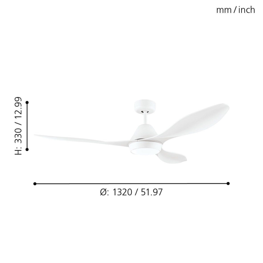Eglo 35015 - LED Kattotuuletin ANTIBES LED/18W/230V + Kauko-ohjaus
