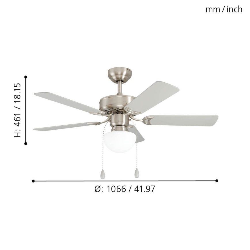 Eglo 35074 - Kattotuuletin CADIZ 1xE27 / 40W / 230V