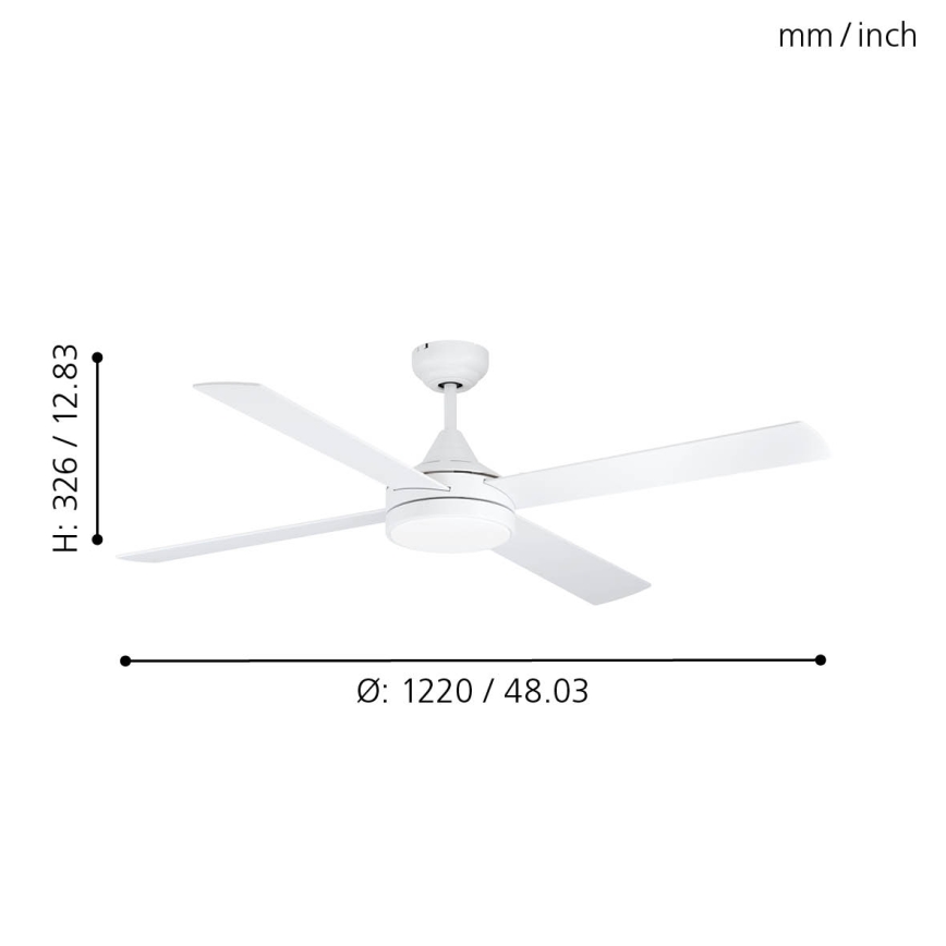 Eglo - LED Kattotuuletin LED/20W/230V 3000/4000/5000K + kauko-ohjaus valkoinen