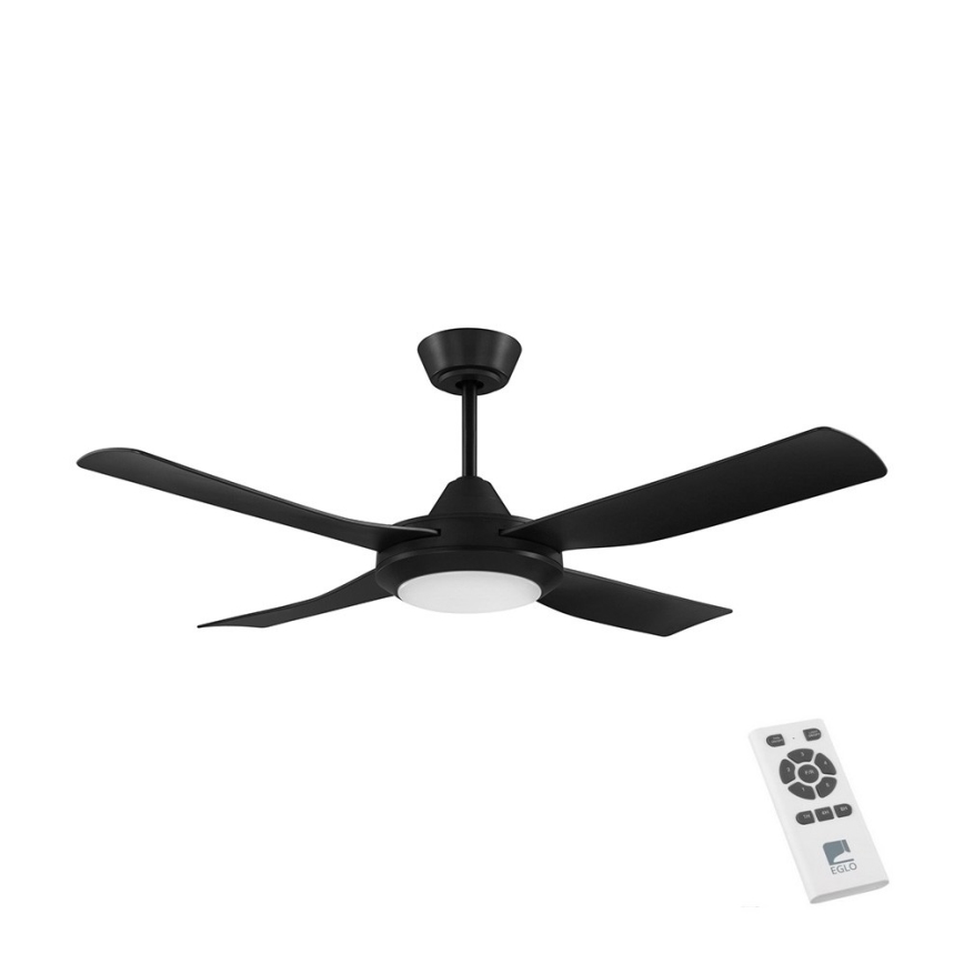 Eglo - LED Kattotuuletin LED/20W/230V musta + kauko-ohjaus