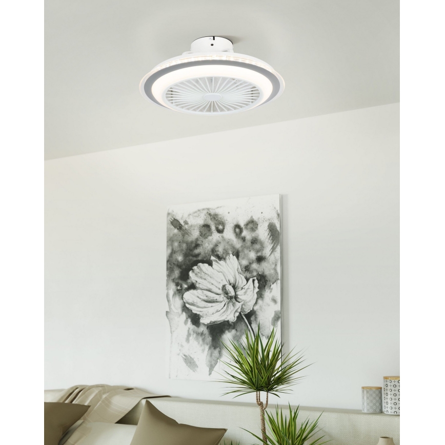 Eglo - LED Himmennettävä kattotuuletin LED/25,5W/230V valkoinen/harmaa 2700-6500K + kauko-ohjaus