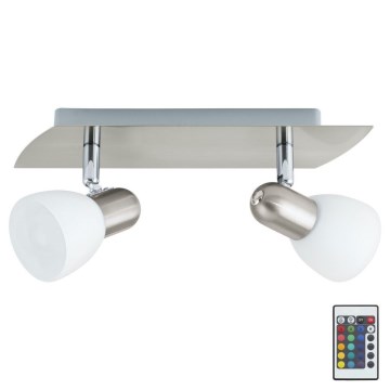 Eglo 35374 - LED RGB Himmennettävä kohdevalo ENEA-C 2xE14/4W/230V + Kauko-ohjain
