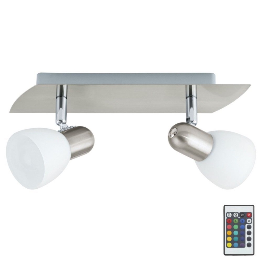 Eglo 35374 - LED RGB Himmennettävä kohdevalo ENEA-C 2xE14/4W/230V + Kauko-ohjain