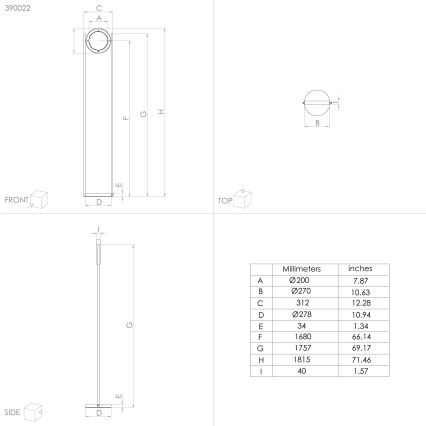 Eglo - Himmennettävä LED-lattiavalaisin LED/20W/230V 3000K musta