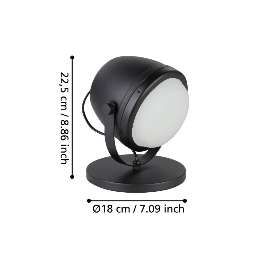 Eglo - Pöytävalaisin 1xE27/28W/230V musta