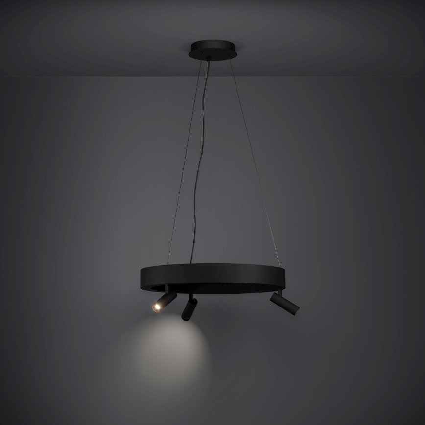 Eglo - Himmennettävä LED-kattokruunu johdossa 3xLED/8W/230V + 3xLED/8,5W 3000K musta + kauko-ohjaus