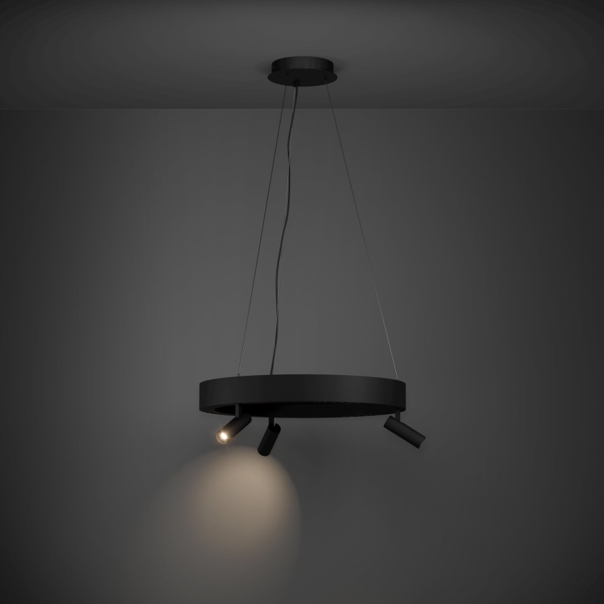 Eglo - Himmennettävä LED-kattokruunu johdossa 3xLED/8W/230V + 3xLED/8,5W 3000K musta + kauko-ohjaus