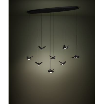 Eglo - Himmennettävä LED-kattokruunu johdossa 8xLED/4,2W/230V 3000K musta