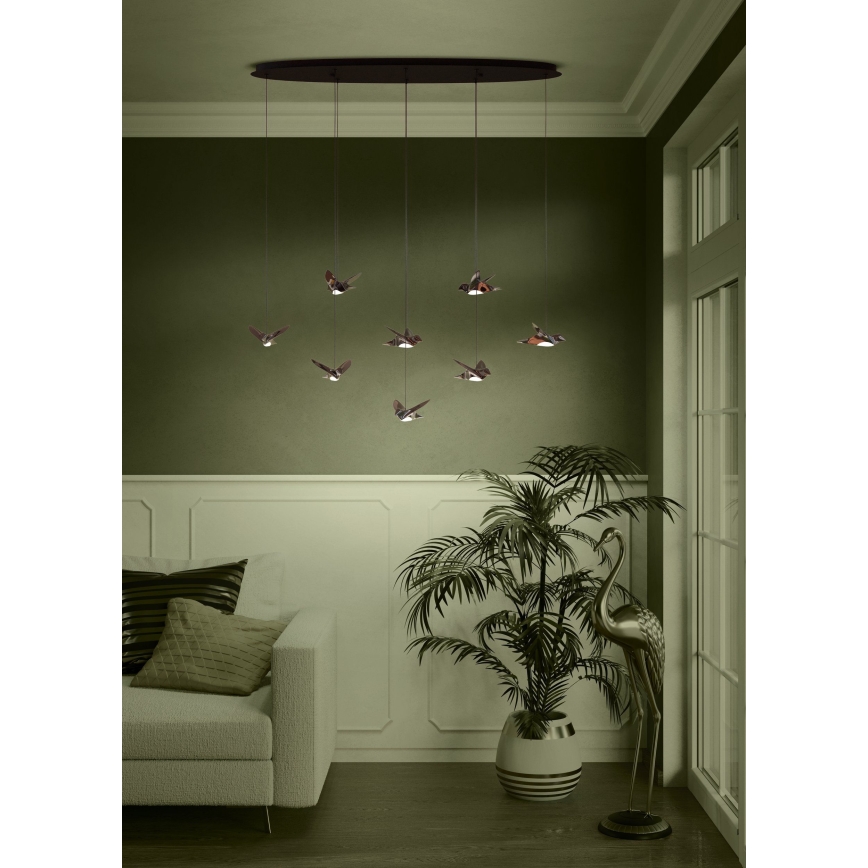 Eglo - Himmennettävä LED-kattokruunu johdossa 8xLED/4,2W/230V 3000K musta