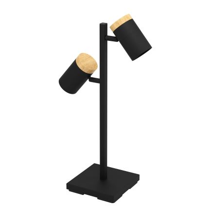 Eglo - LED-pöytävalaisin 2xGU10/4,5W/230V 3000K musta/ruskea