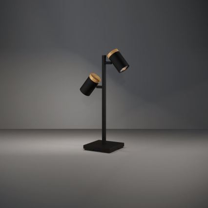 Eglo - LED-pöytävalaisin 2xGU10/4,5W/230V 3000K musta/ruskea