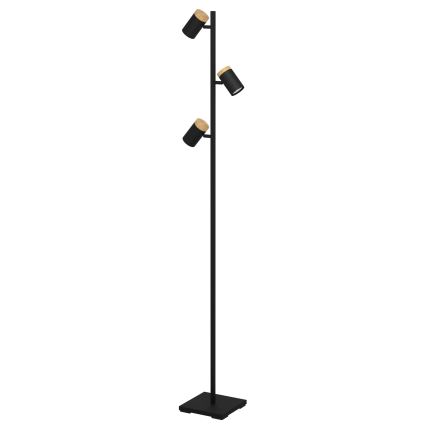 Eglo - LED-lattiavalaisin 3xGU10/4,5W/230V 3000K musta/ruskea