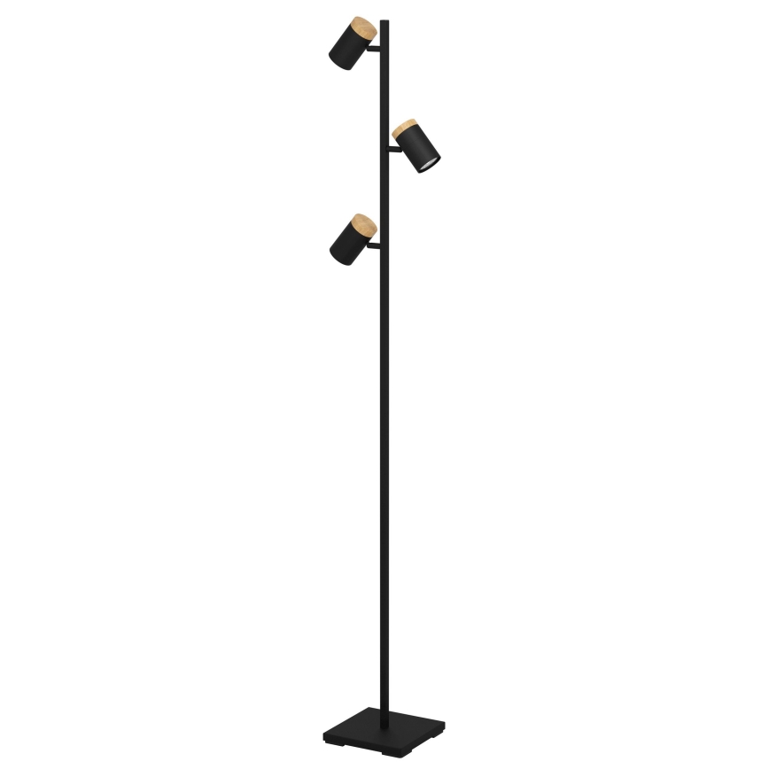 Eglo - LED-lattiavalaisin 3xGU10/4,5W/230V 3000K musta/ruskea