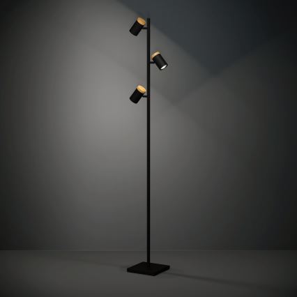 Eglo - LED-lattiavalaisin 3xGU10/4,5W/230V 3000K musta/ruskea