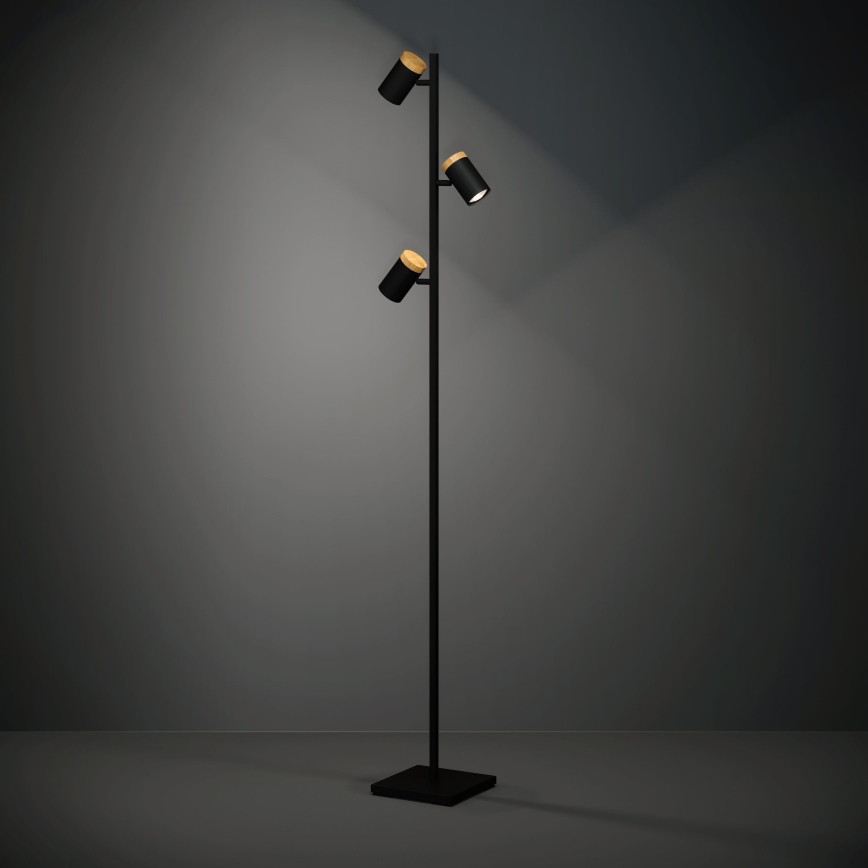 Eglo - LED-lattiavalaisin 3xGU10/4,5W/230V 3000K musta/ruskea