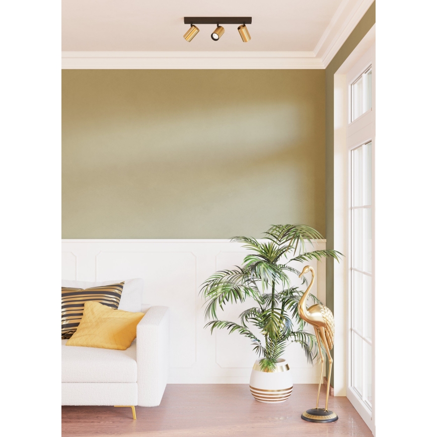 Eglo - LED-kohdevalaisin 3xGU10/4,5W/230V 3000K musta/kulta