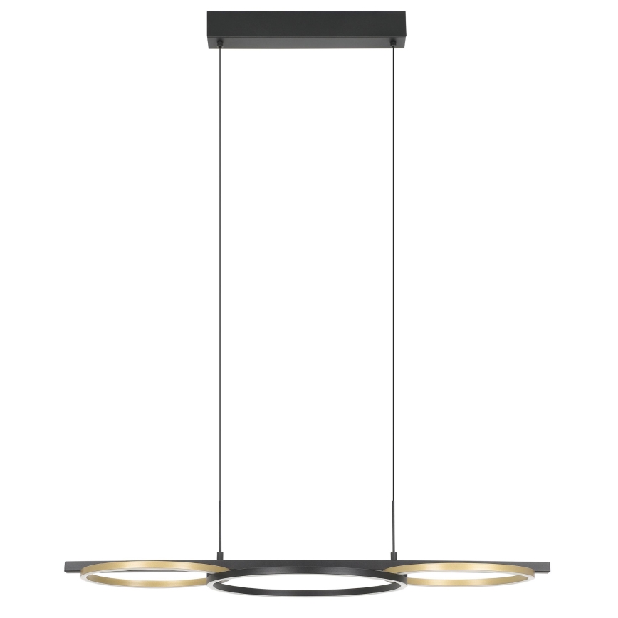 Eglo - Himmennettävä LED-kattokruunu johdossa 2xLED/12,5W/230V + LED/15,5W 3000K musta